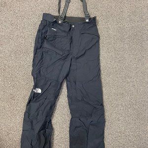 The North Face Mens Hyvent Snow Pants Size M Black Removable Suspenders Bibs